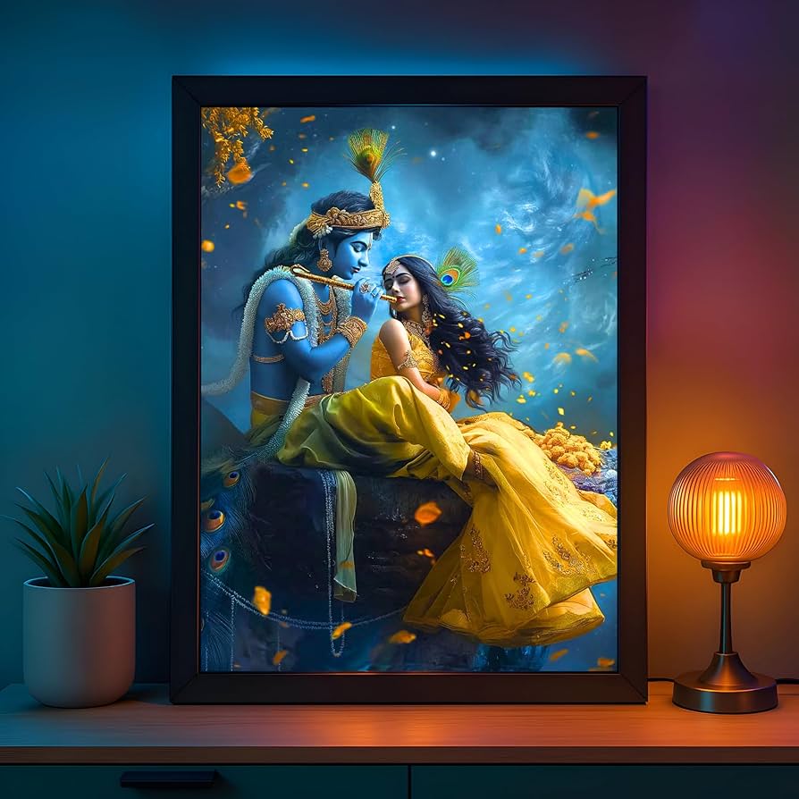 Kanha ji Premium Acrylic Glow Light Frame
