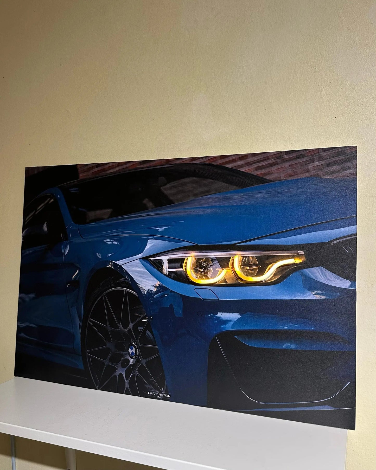 BMW F30 NEON Poster (yellow LED) - Essential Series
