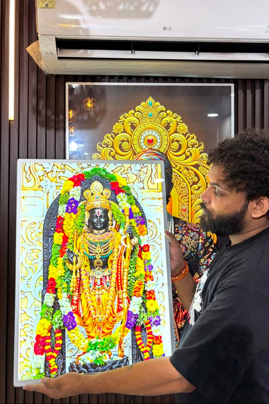 JAI SHREE RAM Premium Acrylic Glow Light Frame