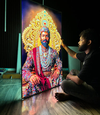 Chhatrapati shivaji maharaj Premium Acrylic Glow Light Frame
