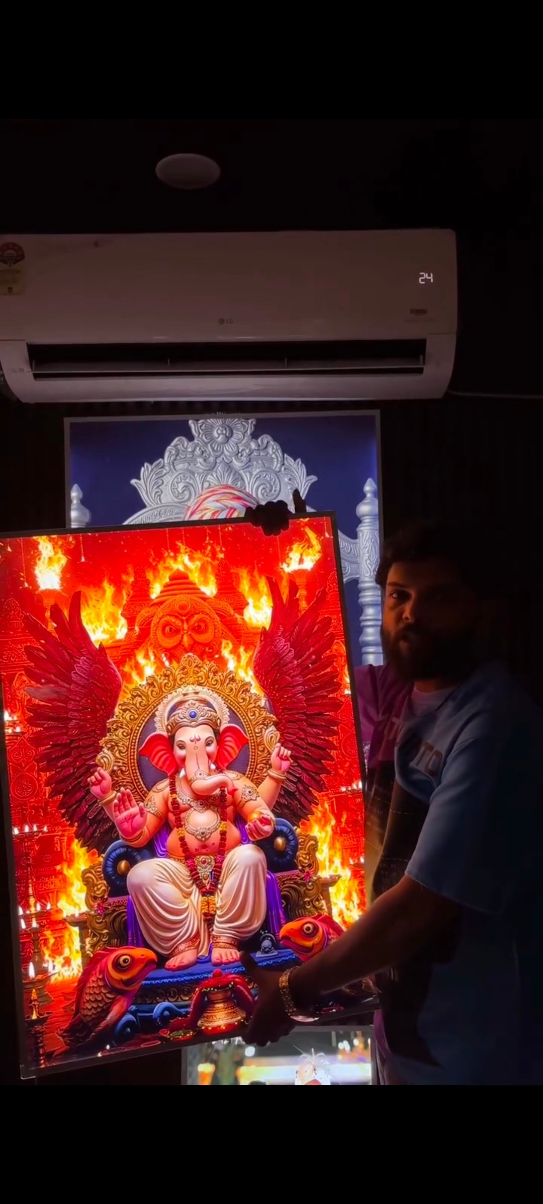 Ganesh Ji Premium Acrylic Glow Light Frame