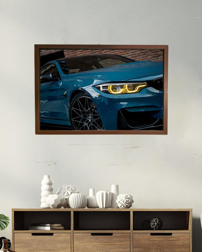 BMW F30 NEON Poster (yellow LED) - Essential Series